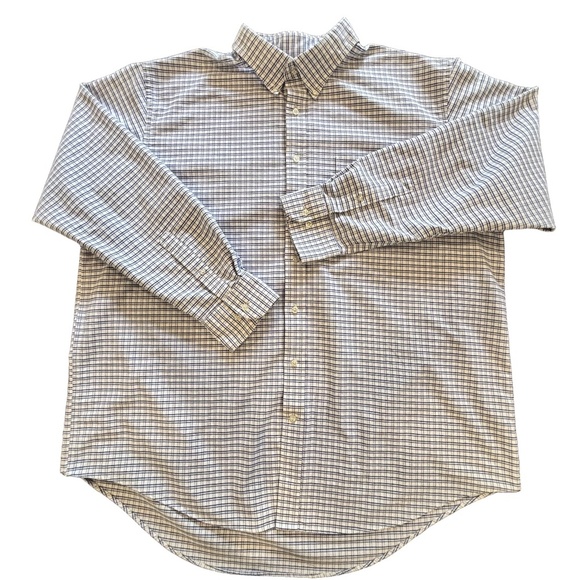 Lands' End white and blue button down shirt size 2XL Tall - Picture 2 of 14